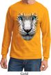 Mens Shirt Big White Tiger Face Long Sleeve Tee T-Shirt