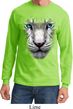 Mens Shirt Big White Tiger Face Long Sleeve Tee T-Shirt