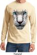 Mens Shirt Big White Tiger Face Long Sleeve Tee T-Shirt