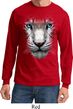 Mens Shirt Big White Tiger Face Long Sleeve Tee T-Shirt