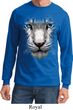 Mens Shirt Big White Tiger Face Long Sleeve Tee T-Shirt