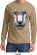 Mens Shirt Big White Tiger Face Long Sleeve Tee T-Shirt
