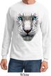 Mens Shirt Big White Tiger Face Long Sleeve Tee T-Shirt