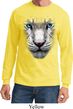 Mens Shirt Big White Tiger Face Long Sleeve Tee T-Shirt