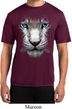 Mens Shirt Big White Tiger Face Moisture Wicking Tee T-Shirt