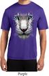 Mens Shirt Big White Tiger Face Moisture Wicking Tee T-Shirt