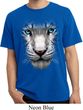 Mens Shirt Big White Tiger Face Pigment Dyed Tee T-Shirt