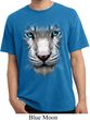 Mens Shirt Big White Tiger Face Pigment Dyed Tee T-Shirt
