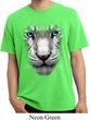 Mens Shirt Big White Tiger Face Pigment Dyed Tee T-Shirt