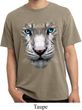 Mens Shirt Big White Tiger Face Pigment Dyed Tee T-Shirt