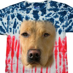 Mens Shirt Big Yellow Lab Face Flag Patriotic Tie Dye Tee T-shirt Mens Shirt Big Yellow Lab Face Flag Patriotic Tie Dye Tee T-shirt
