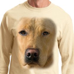 Mens Shirt Big Yellow Lab Face Long Sleeve Tee T-Shirt Mens Shirt Big Yellow Lab Face Long Sleeve Tee T-Shirt