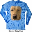 Mens Shirt Big Yellow Lab Face Long Sleeve Tie Dye Tee T-shirt