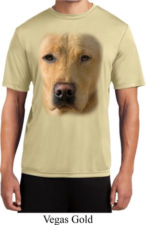 Mens Shirt Big Yellow Lab Face Moisture Wicking Tee T-Shirt