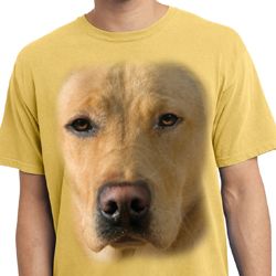 Mens Shirt Big Yellow Lab Face Pigment Dyed Tee T-Shirt Mens Shirt Big Yellow Lab Face Pigment Dyed Tee T-Shirt