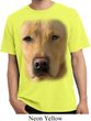 Mens Shirt Big Yellow Lab Face Pigment Dyed Tee T-Shirt