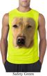 Mens Shirt Big Yellow Lab Face Sleeveless Tee T-Shirt