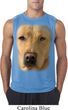 Mens Shirt Big Yellow Lab Face Sleeveless Tee T-Shirt