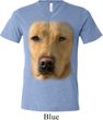 Mens Shirt Big Yellow Lab Face Tri Blend V-neck Tee T-Shirt