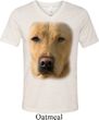 Mens Shirt Big Yellow Lab Face Tri Blend V-neck Tee T-Shirt