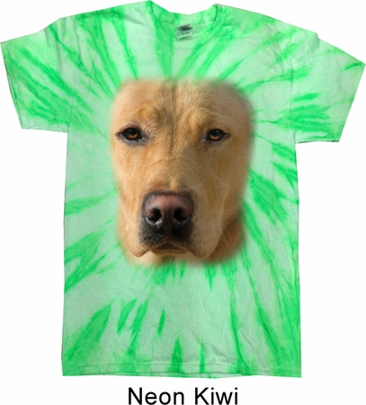 Mens Shirt Big Yellow Lab Face Twist Tie Dye Tee T-shirt