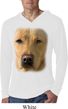 Mens Shirt Big Yellow Lab Face White Lightweight Hoodie Tee T-Shirt