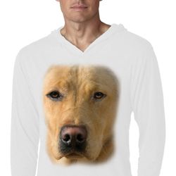 Mens Shirt Big Yellow Lab Face White Lightweight Hoodie Tee T-Shirt Mens Shirt Big Yellow Lab Face White Lightweight Hoodie Tee T-Shirt