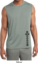 Mens Shirt Black Chakras Bottom Print Sleeveless Moisture Wicking Tee