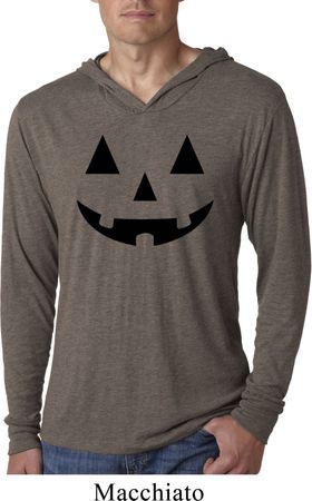 Mens Shirt Black Jack O Lantern Lightweight Hoodie Tee T-Shirt