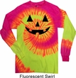 Mens Shirt Black Jack O Lantern Long Sleeve Tie Dye Tee T-shirt