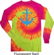 Mens Shirt Blue Anchor Long Sleeve Tie Dye Tee T-shirt