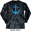 Mens Shirt Blue Anchor Long Sleeve Tie Dye Tee T-shirt