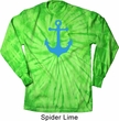 Mens Shirt Blue Anchor Long Sleeve Tie Dye Tee T-shirt