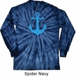 Mens Shirt Blue Anchor Long Sleeve Tie Dye Tee T-shirt