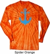 Mens Shirt Blue Anchor Long Sleeve Tie Dye Tee T-shirt