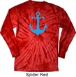 Mens Shirt Blue Anchor Long Sleeve Tie Dye Tee T-shirt