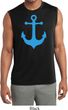 Mens Shirt Blue Anchor Sleeveless Moisture Wicking Tee