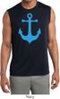 Mens Shirt Blue Anchor Sleeveless Moisture Wicking Tee