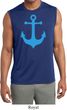 Mens Shirt Blue Anchor Sleeveless Moisture Wicking Tee