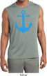 Mens Shirt Blue Anchor Sleeveless Moisture Wicking Tee