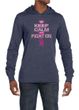 Mens Shirt Breast Cancer Awareness Keep Calm Lightweight Hoodie Tee
