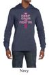 Mens Shirt Breast Cancer Awareness Keep Calm Lightweight Hoodie Tee