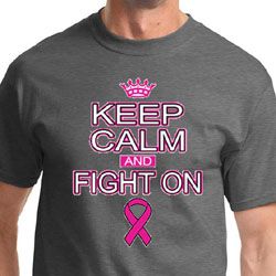 Mens Shirt Breast Cancer Awareness Keep Calm Tee T-Shirt