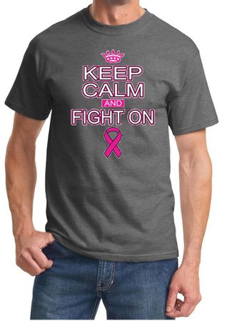 Mens Shirt Breast Cancer Awareness Keep Calm Tee T-Shirt