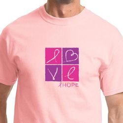 Mens Shirt Breast Cancer Awareness Love Hope Tee T-Shirt