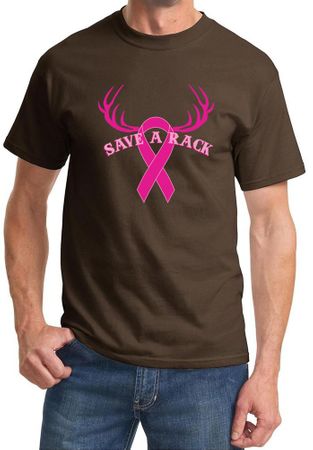 Mens Shirt Breast Cancer Awareness Save a Rack Tee T-Shirt