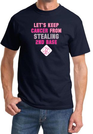 Mens Shirt Breast Cancer Awareness Second 2nd Base Tee T-Shirt