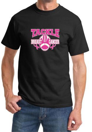 Mens Shirt Breast Cancer Awareness Tackle Cancer Tee T-Shirt