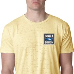 Mens Shirt Built Ford Tough Crest Pocket Print Burnout Tee T-Shirt