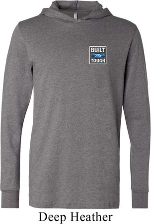 Mens Shirt Built Ford Tough Crest Pocket Print Lightweight Hoodie Tee